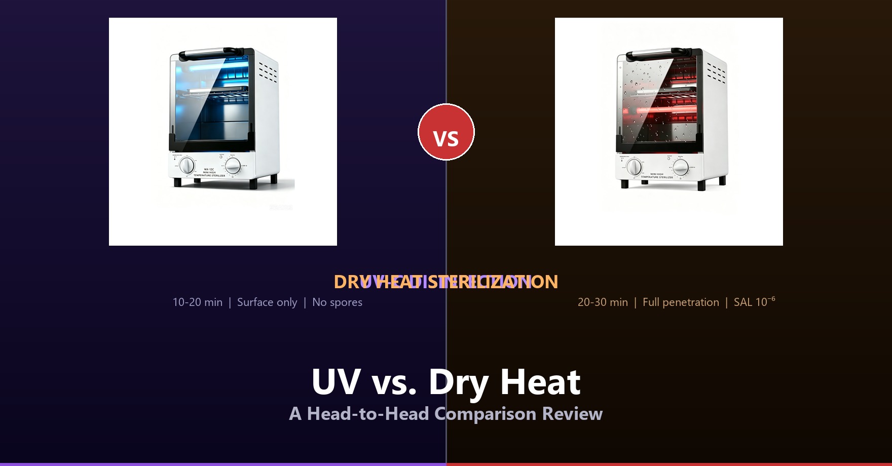 UV sterilization cabinet and dry heat cabinet side by side