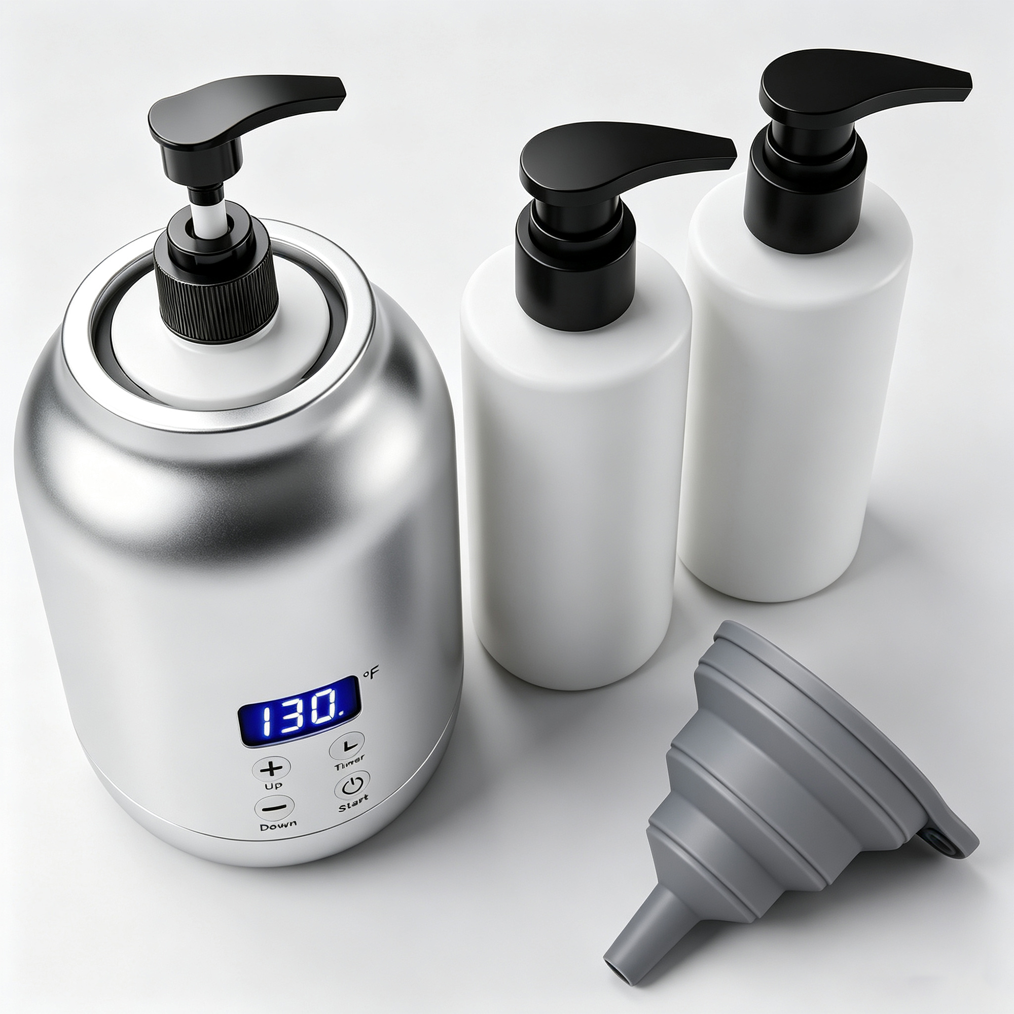 massage oil warmer bottle professional silver